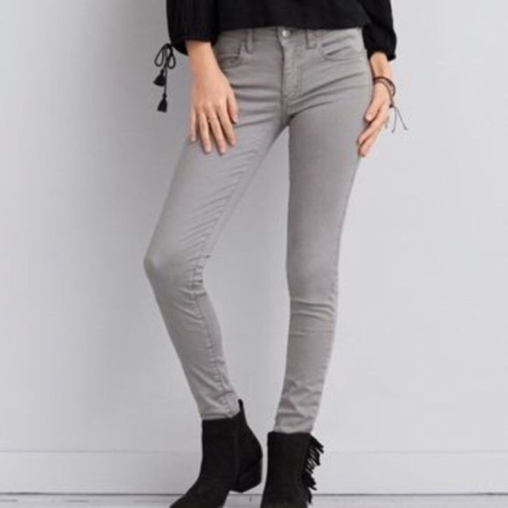 American Eagle Gray Corduroy Jeggings Sz 4S